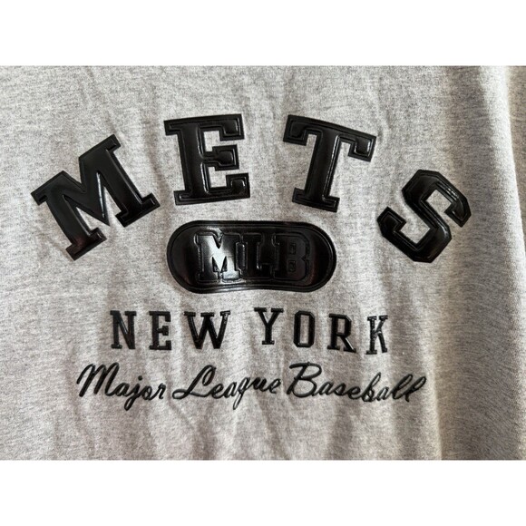 Lee Sport New York Mets Major League Baseball XL Grey Puff Print Embossed VTG - Picture 4 of 7
